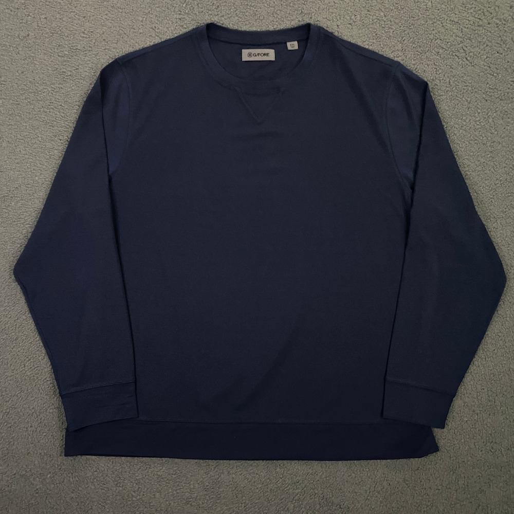 G/FORE Shirt Mens 2XL Blue Pullover Crew Performance Long Sleeve Golf Logo